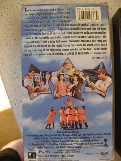 A League Of Their Own Vhs Tom Hanks Madonna Geena Davis