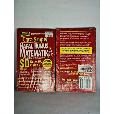 Jual Cara Simple Hafalan Rumus Matematika Sd Kelas Iv V Dan Vi A