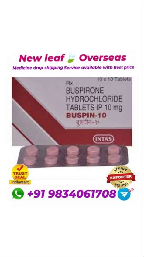 Buspin 10 Mg Tablets At Rs 534 Stripe Buspirone Tablets In Mumbai