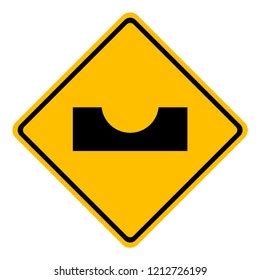 Dangerous Dip Road Sign Yellow Background Stock Illustration 1212726199 ...