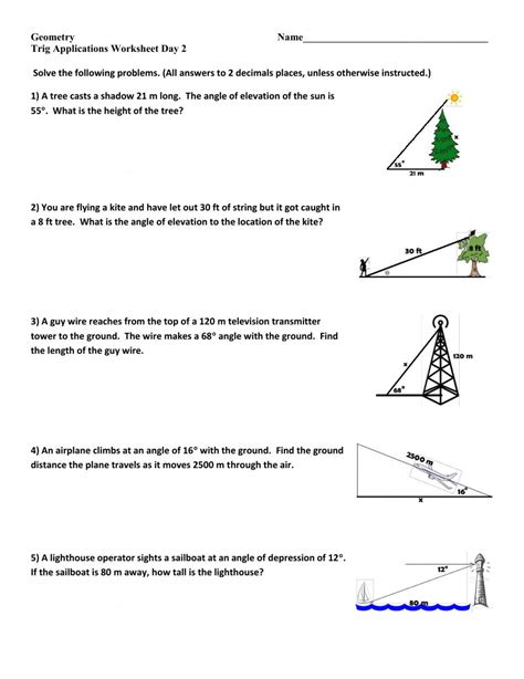 Finding Missing Sides And Angles Using Trig Worksheet Angleworksheets