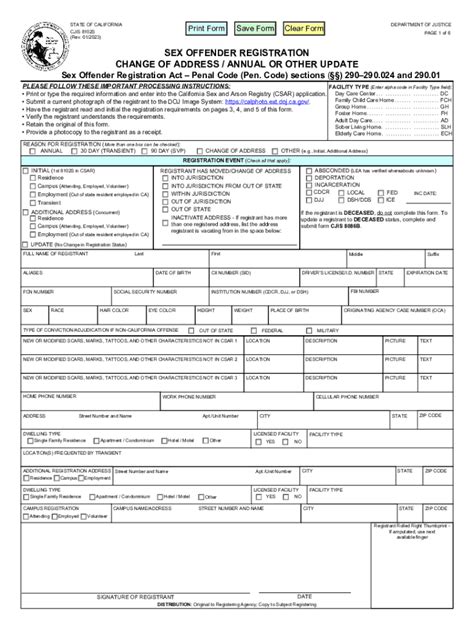 Fillable Online Fillable Online CJIS 8102S Sex Offender Registration