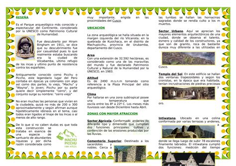 Triptico Machupicchu Pdf