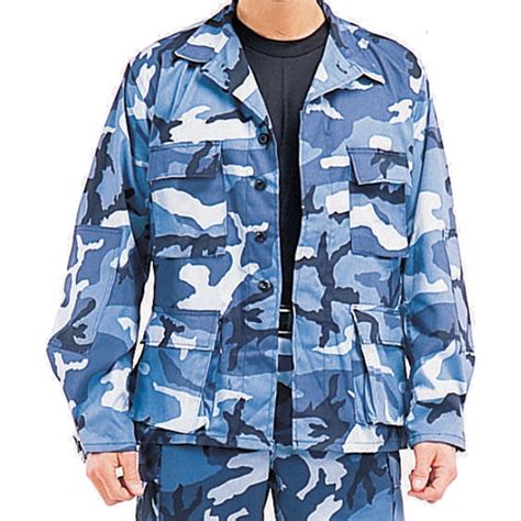 Sky Blue Camouflage - Military BDU Shirt - Polyester Cotton Twill ...