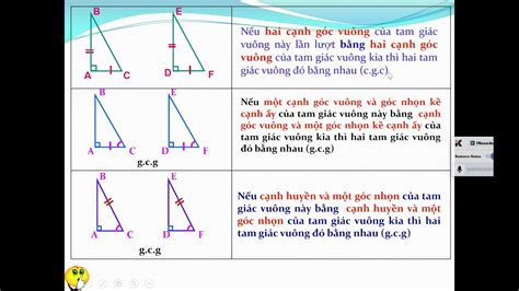 Các Trường Hợp Tam Giác Vuông Bằng Nhau Lý thuyết Và Bài Tập Thực Hành