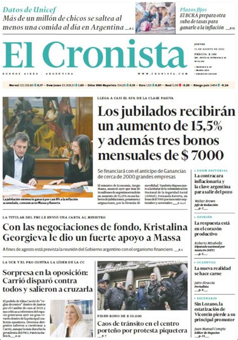 Periódico El Cronista Comercial Argentina Periódicos De Argentina Edición De Jueves 11 De