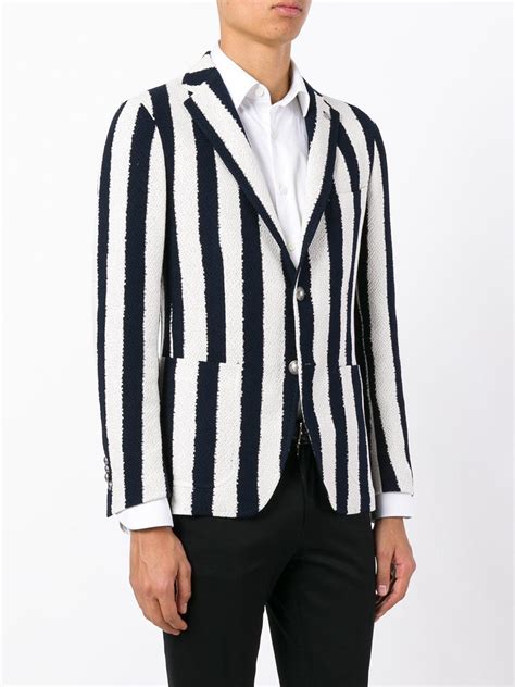 Lyst Tagliatore Striped Blazer In Black For Men