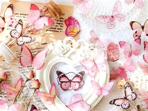 Pink Butterfly Stickers Butterfly Sticker Pack Transparent - Etsy