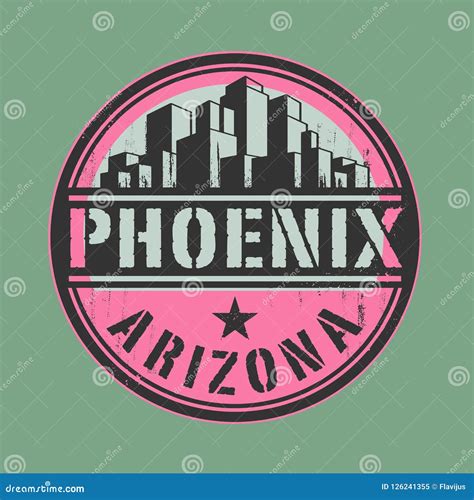 Stamp Or Label With Name Of Phoenix Arizona Stock Vector