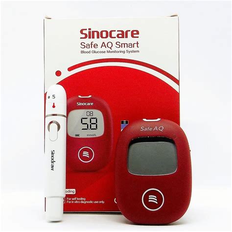 0 6 33 3 Mmol L Glucometer Sinocare Safe AQ Smart Blood Meter With 10