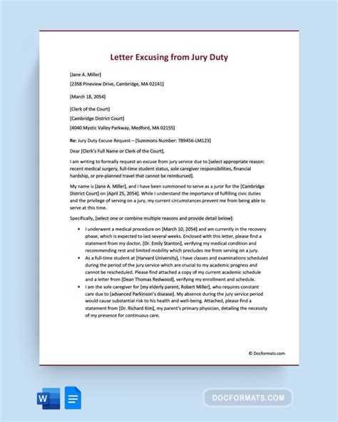 28 Jury Duty Excuse Letter Examples And Templates [ Tips]