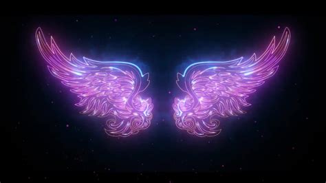 Purple Aesthetic Neon Lights Wings Black Background Purple Aesthetic Hd Wallpaper Peakpx