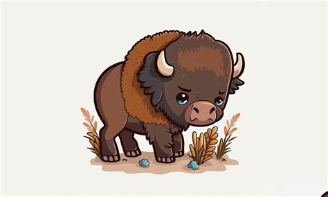 Cute Bison Kawaii Clipart Graphic By Poster Boutique Creative Fabrica