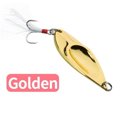 Gold Silver Fishing Lures G G G G G Treble Hook Spinner Spoon