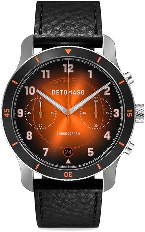 Detomaso Venture Chronographe Dition Limit E Black Orange Cuir Noir