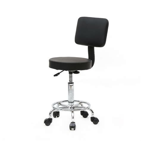 Rolling Swivel Salon Stool Chair With Back Support Height Adjustable