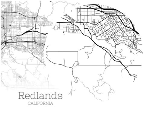 Redlands Map INSTANT DOWNLOAD Redlands California City Map | Etsy