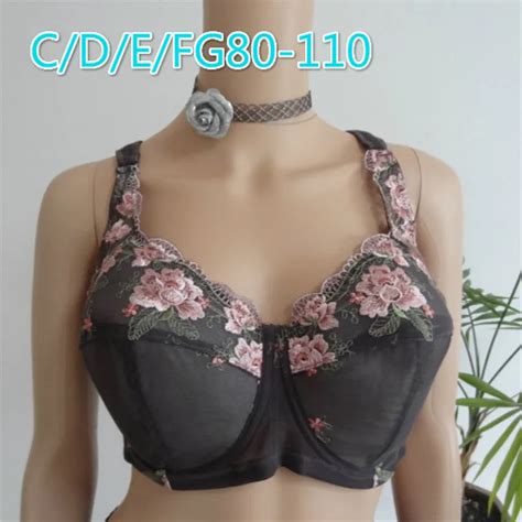 Sexy Plus Size Embroidery Bras Big Breast Lace Full Cup Push Up Bras