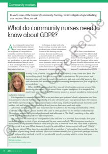 Journal Of Community Nursing Jcn Article What Do Community Nurses