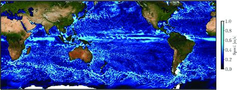 Instantaneous Snapshot Of The Kinetic Energy In The Global Ocean From