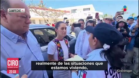 Polic As De Campeche Protestaron Durante Visita De Sheinbaum