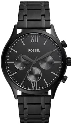 Fossil Machine Chronograph Analog Black Dial And Band Men S Stainless