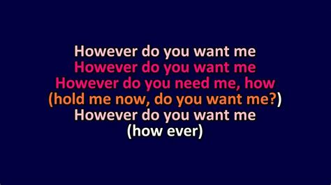 Soul Ii Soul Back To Life However Do You Want Me Karaoke Instrumental Lyrics Obskure