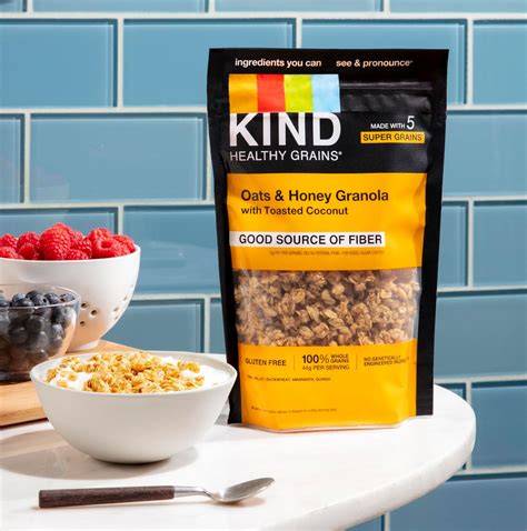 KIND Granos Saludables Avena Y Miel Aperitivos Saludables Sin Gluten