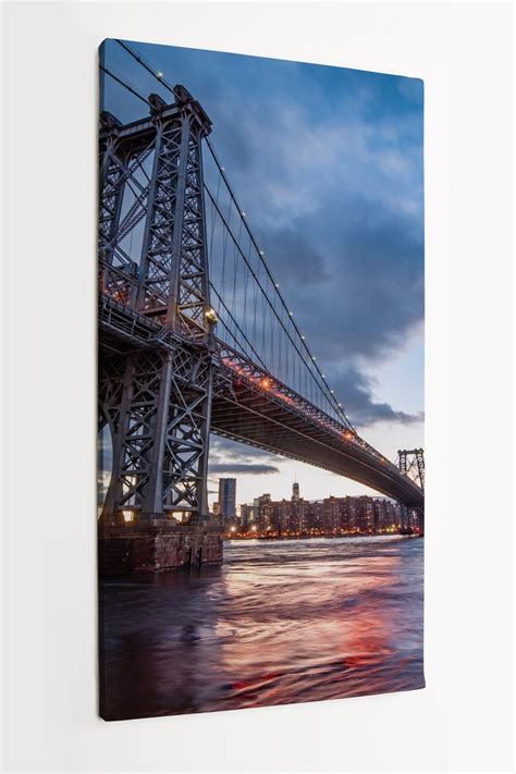 Obraz na płótnie HOMEPRINT Williamsburg Bridge most wiszący nocą w