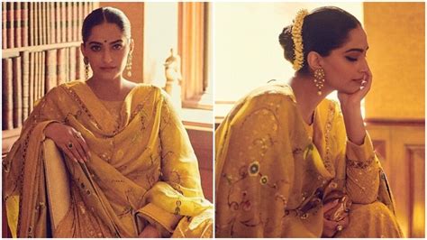 Sonam Kapoors Yellow Anarkali For Wedding Celebrations Serves A Bridal