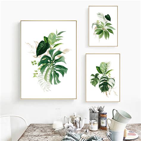 Tropical Greenery Art Set Printable Digital Download Etsy Botanical