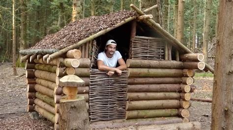 Timelapse Off Grid Log Cabin Build Bushcraft And Survival Shelter Youtube