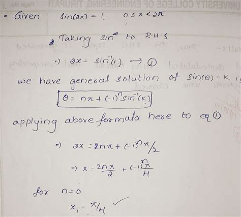 [solved] Solve The Trigonometric Equation Sin 2x 1 0