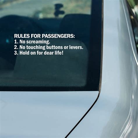 Rules for passengers, cool decal,car sticker decal - Forged N Fast