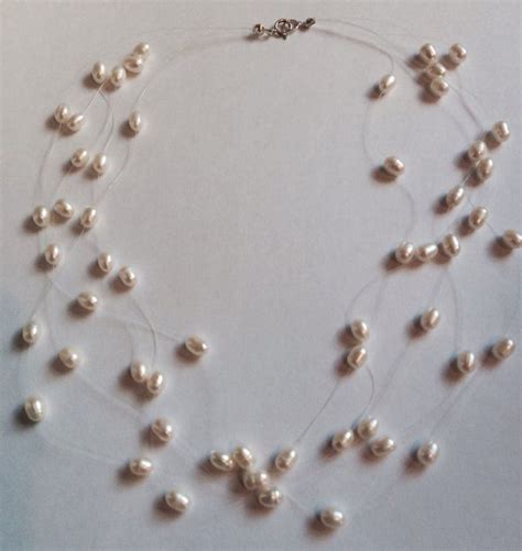 Floating Freshwater Pearl Necklace In 2020 Freshwater Pearl Necklaces