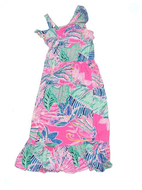 Lilly Pulitzer 100 Cotton Tropical Pink Dress Size 6 7 63 Off