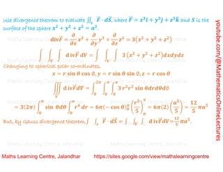 Advanced Mathematics Vector Calculus Integral Calculus Gauss