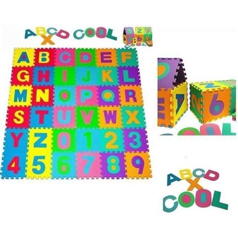 Puzzle Tapis Mousse B B Alphabet Et Chiffres Dalles X Cm Enfant