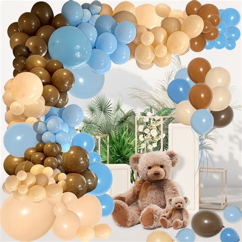 PCS Blue Brown Coffee Balloons Garland Kit Boho Nude Coffee Blue