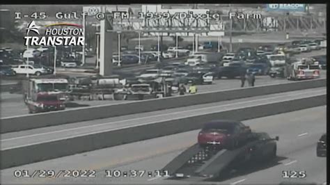 Gulf Freeway Southbound Lanes Blocked Due To Cement Truck Crash