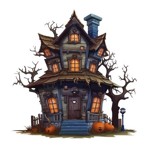 Clipart Maison Hant E Halloween Vecteur Premium