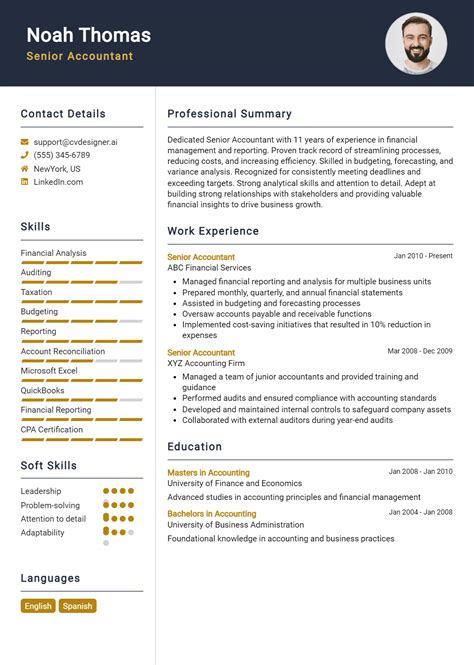 Senior Accountant Resume Example For Proven Tips Templates