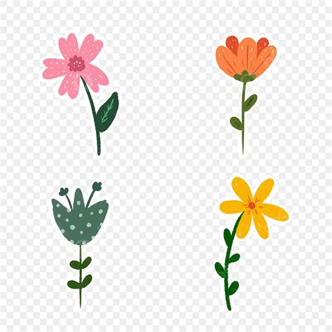 Hand Drawn Banner Clipart Png Images Flower Sticker Hand Drawn Idea