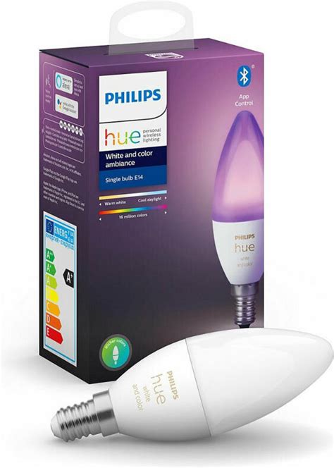 Philips Hue Smart Λάμπα Led για Ντουί E14 Rgbw 470lm Dimmable