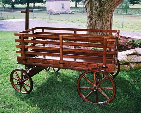 Amish Made Medium Wooden Express Wagon Wheelbarrow Wagon Wood Wagon