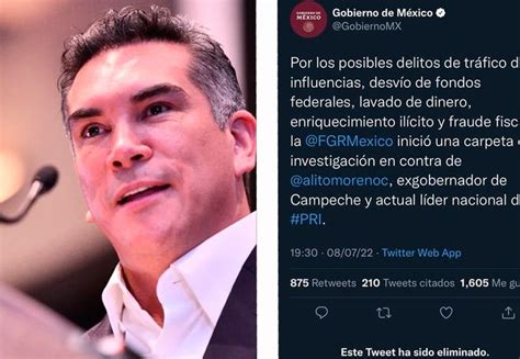 Gobierno de México anuncia investigación contra Alito Pero borra el