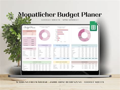 Monatlicher Budget Planer Google Sheets F R Alle Jahre Finanz