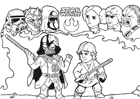 Star Wars Luke Darth Vader Fight By Allan Movie Coloring Pages For Adults