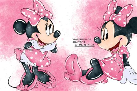 Buy Minnie Mouse Png Clipart Png Clipart Bundle Clipart Watercolor