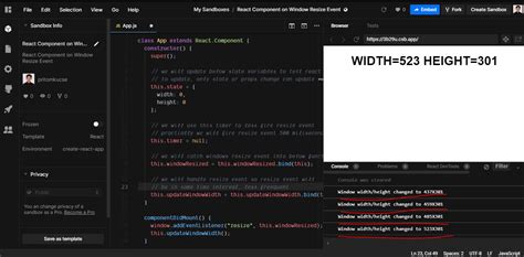 Code Samples React Component On Window Resize Event